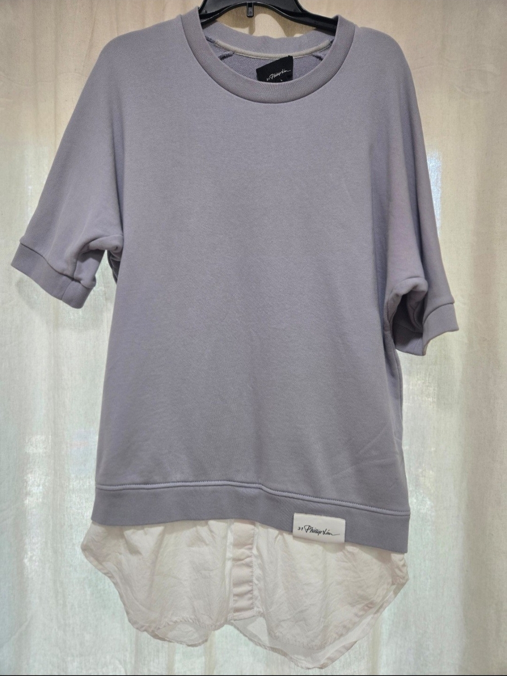3.1 Phillip Lim Lavender Layered Tee with White Hem